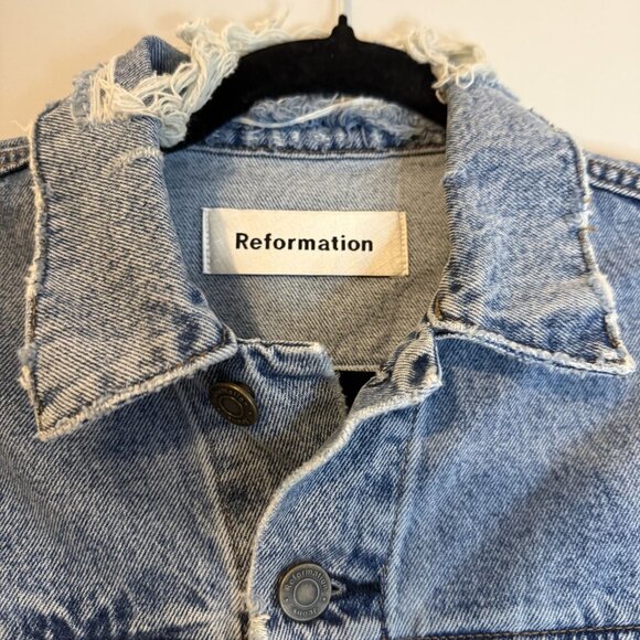 NEW Reformation Vintage Wash Blue Jean Denim Jacket Size XS $218 [jb] - Picture 2 of 6